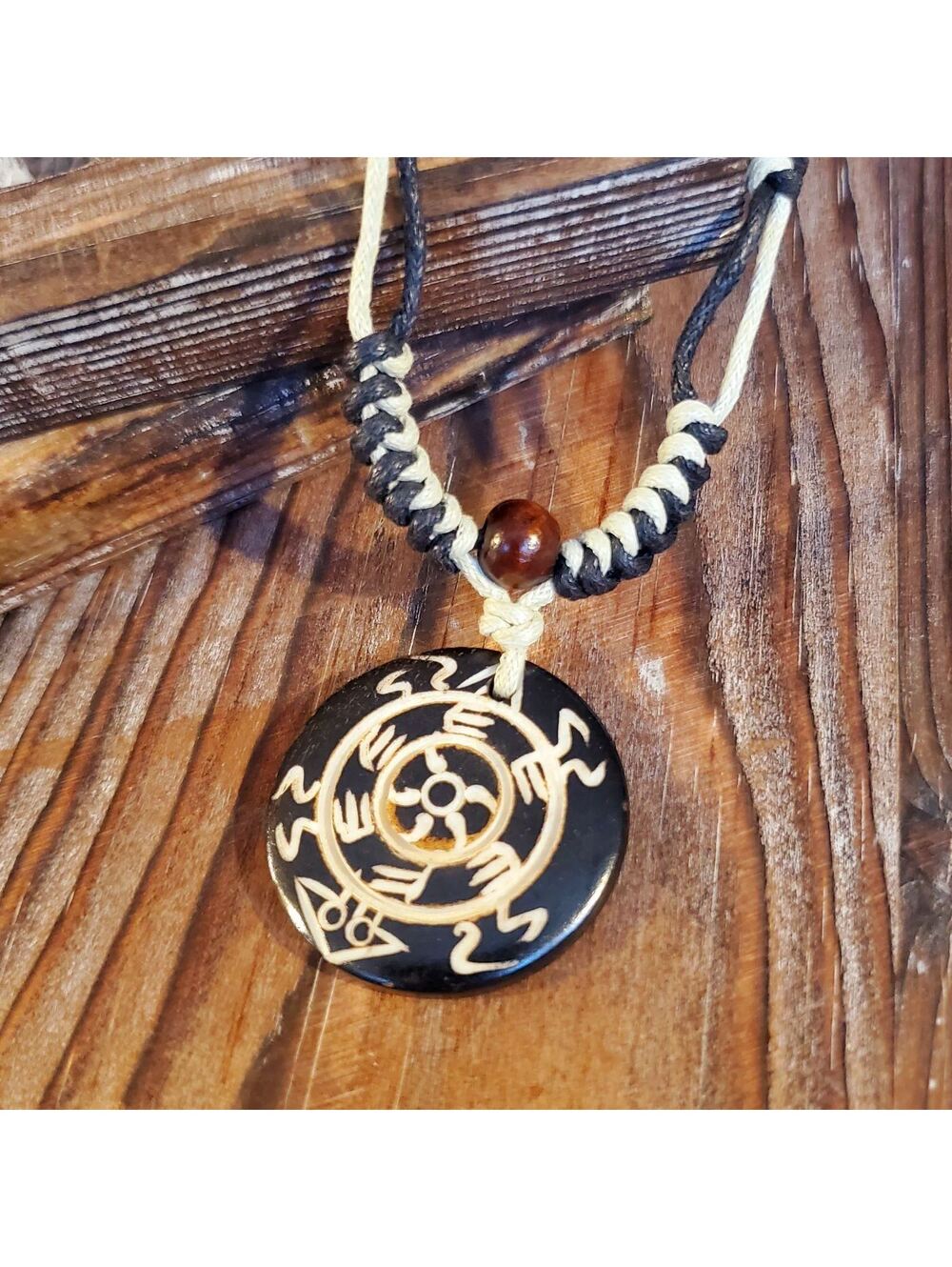 Tribal Bone Symbols Necklace from India